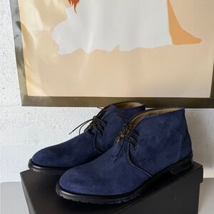 Men's Navy Suede Chukka Boots